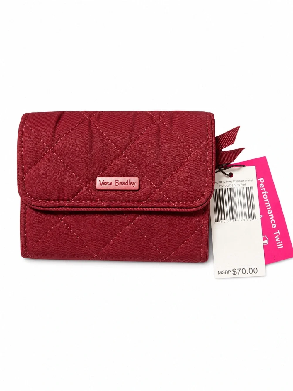NWT Vera Bradley RFID Riley Compact Wallet Performance Twill - Picture 2 of 8